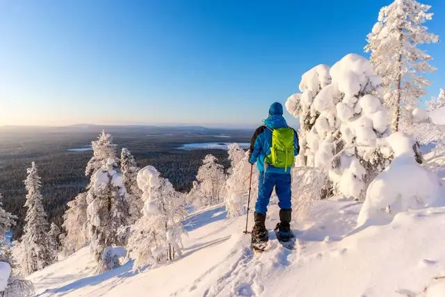 טיול מודרך עם נעלי שלג באיזור רובניימי בלפלנד credit to getyourguide.com